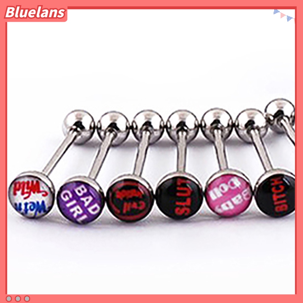 Bluelans 10Pcs Fashion Tongue Ring Flexible Multicolor 316L Stainless Steel Slave Tongue Ring