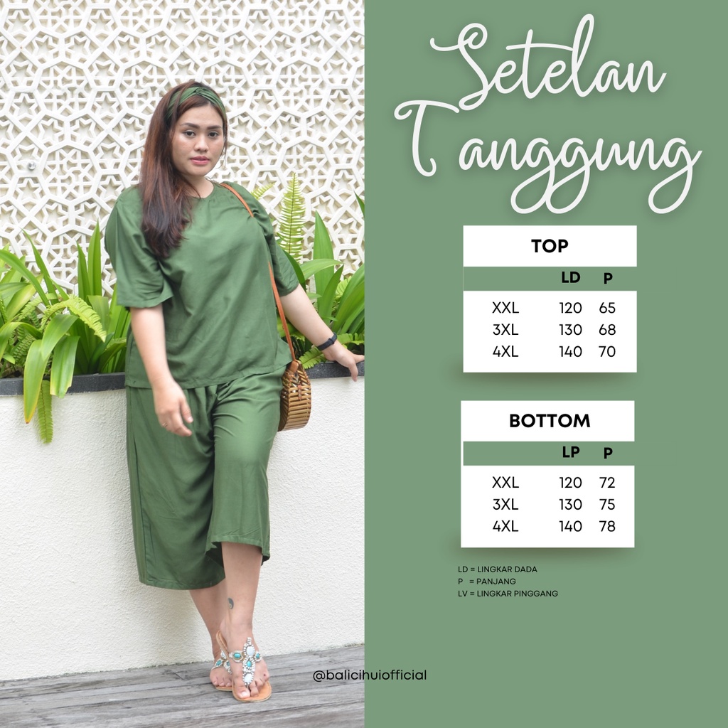 Balicihui Setelan Kasual Jumbo Setelan Plus Size Setelan Bigsize Big Size Setelan 3/4 Setelan Wanita