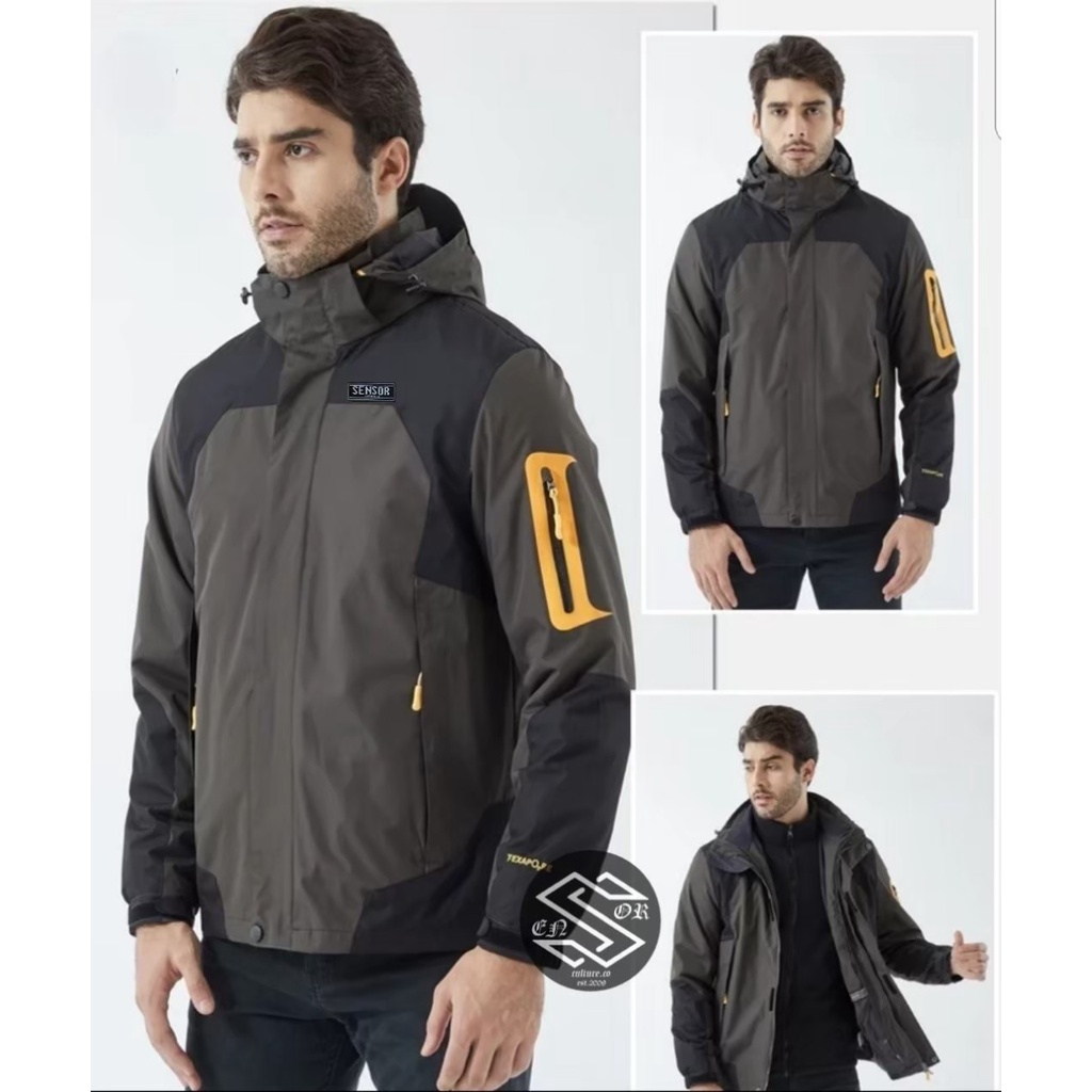 TURUN HARGA ! JAKET OUTDOOR HOODIE SENSOR / JAKET GUNUNG PRIA WATERPROOF / JAKET PARASUT PRIA ANTI AIR