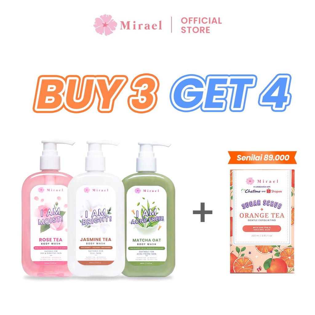 Jual Mirael All Varian Body Wash 340ml ( Buy 3 Get 4) Shopee Indonesia