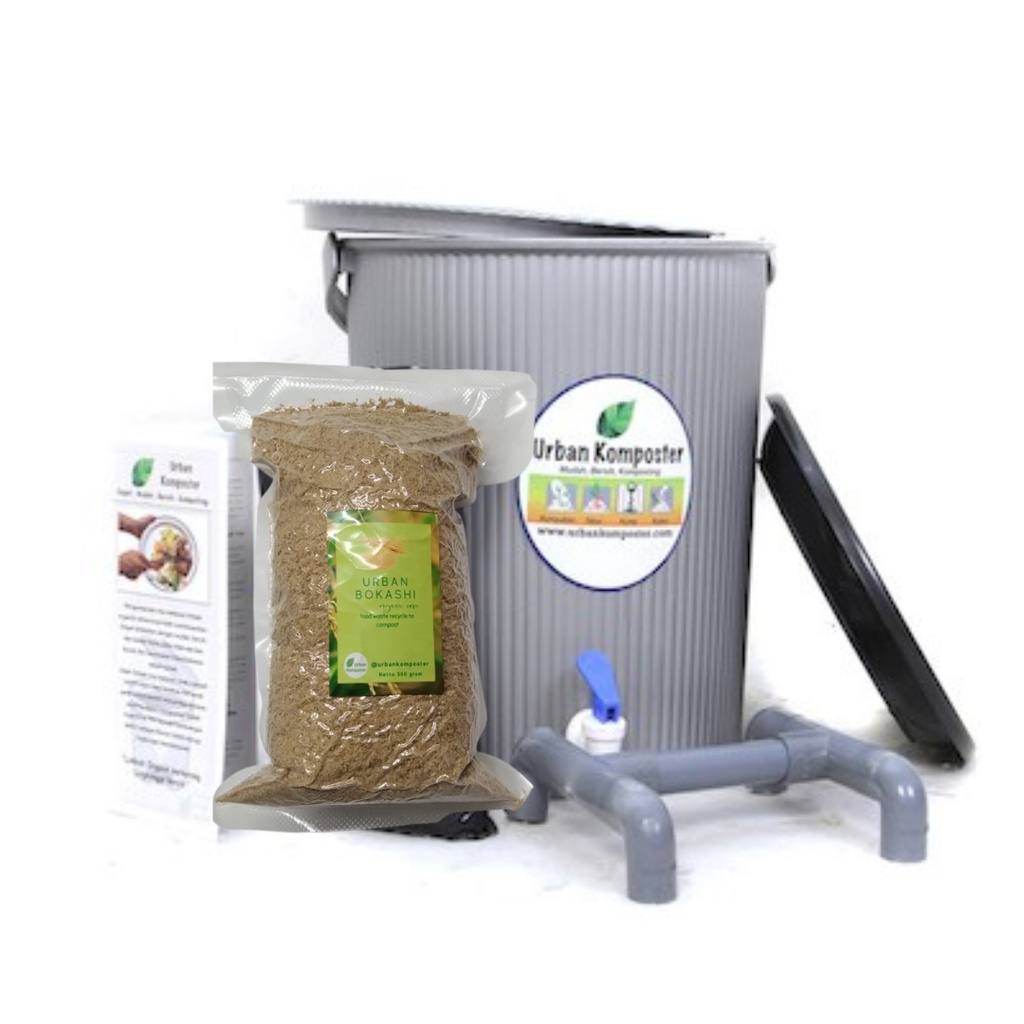 Urban Komposter Kit 17 Liter Grey | Anaerob Composter (Hampa Udara) Compost bin | Bokashi Komposter