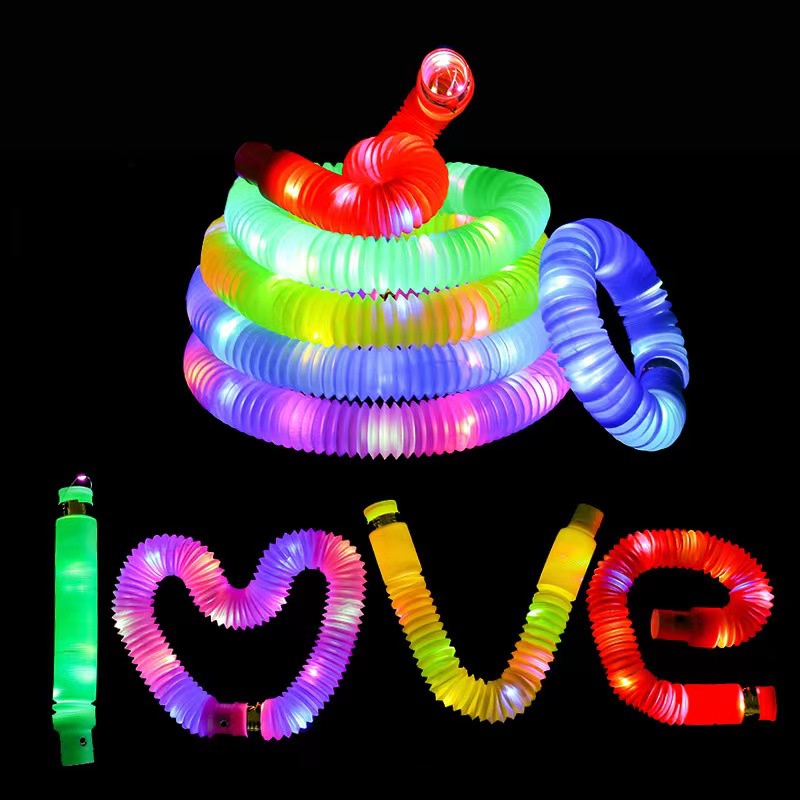 Pop Light Mainan Viral CEV Light Up Pop Tubes Pop Pipes Mainan Lampu Stick Pipa Selang Fidget Toy