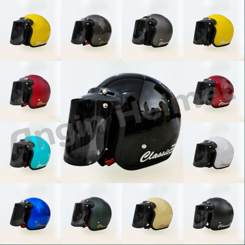 Helm Bogo Classic Retro Pria Wanita Dewasa SNI Murah Meriah