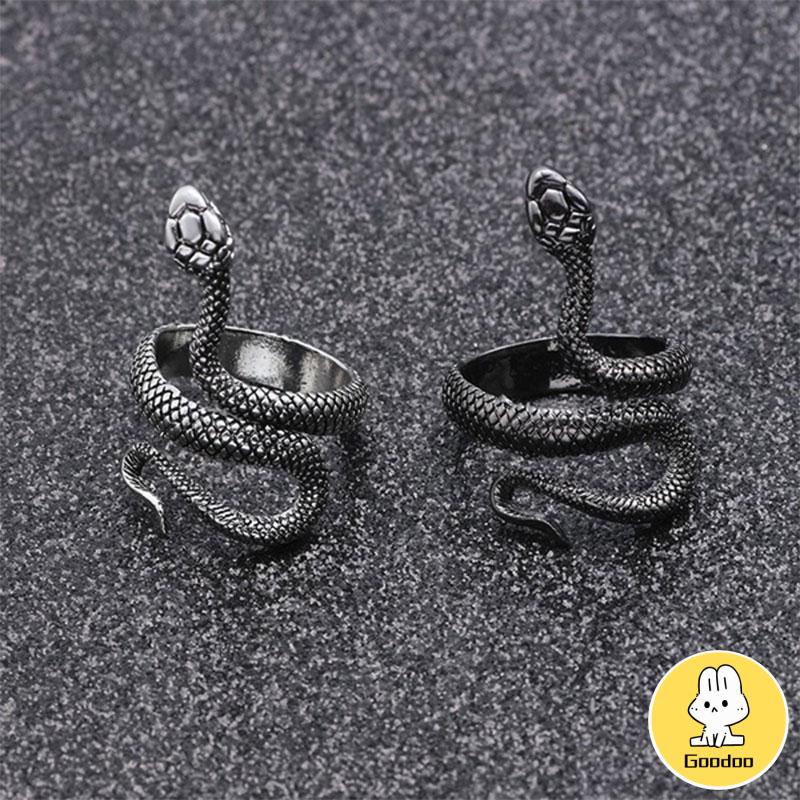 Cincin Pria / Wanita Korea Desain Ular Adjustable Gaya Punk Untuk Pesta / Hadiah -Doo