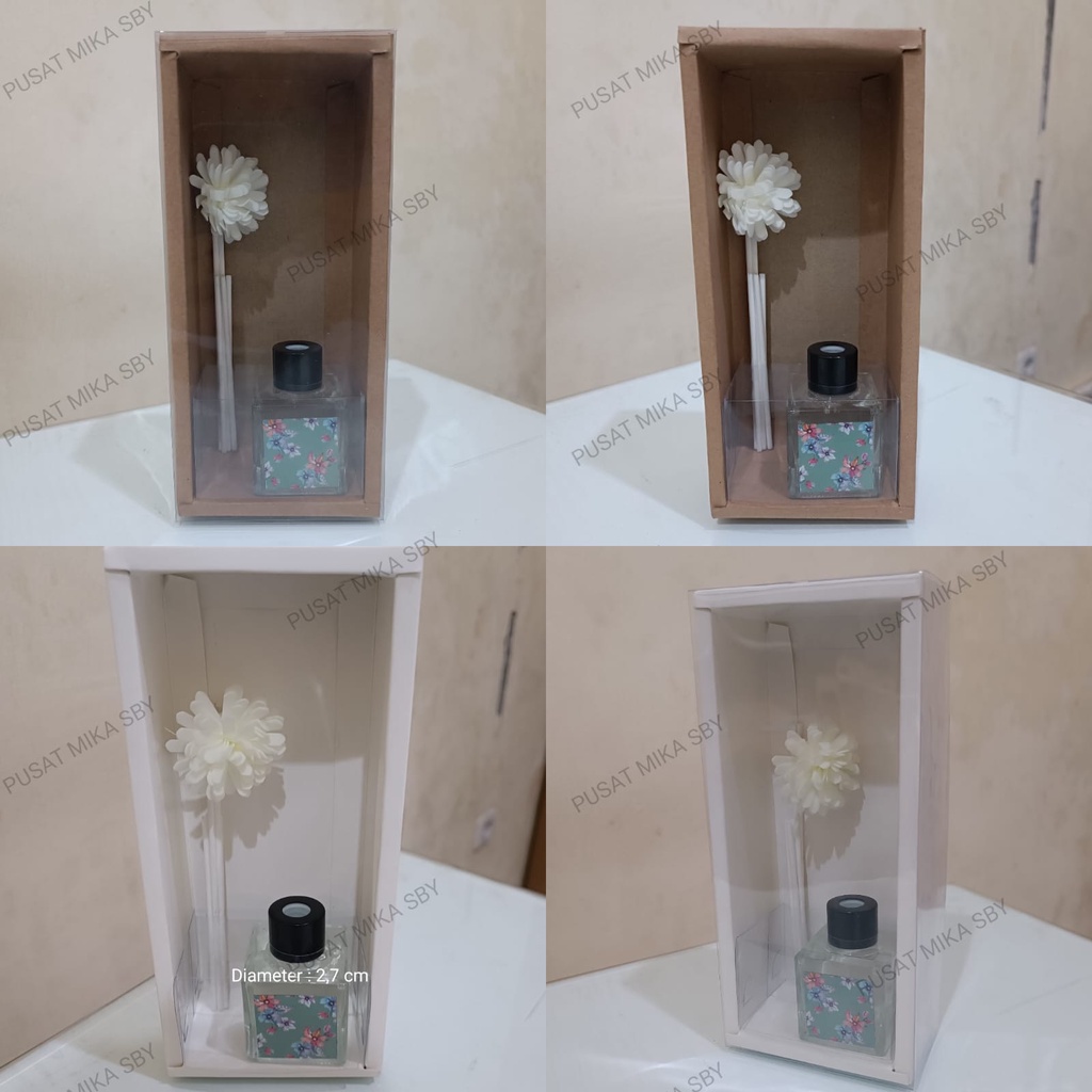 Dus Kemasan Parfum Bahan Craft / Putih Polos, Uk. 20 x 8 x 5.5 cm ada Sekat Mika