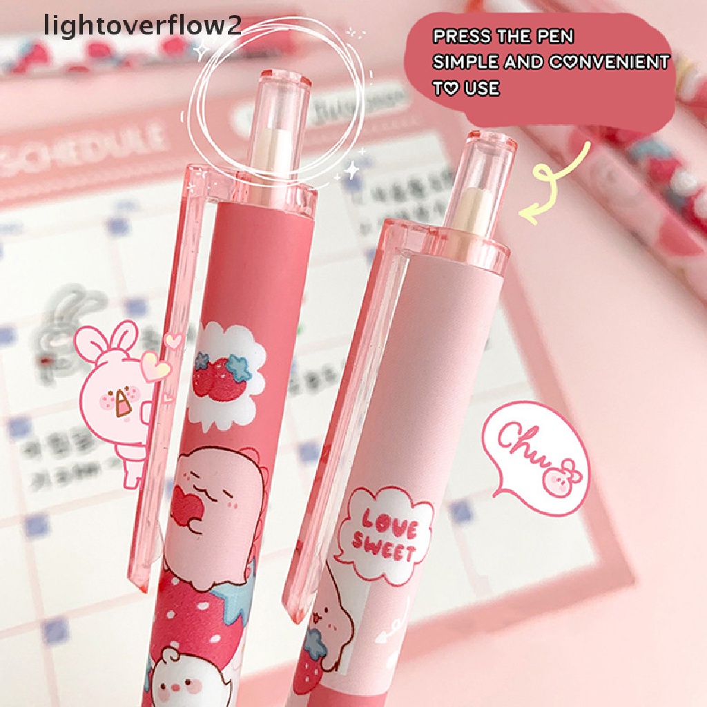 (lightoverflow2) 1 / 6 Pcs Pulpen kawaii Gaya Korea Untuk Sekolah