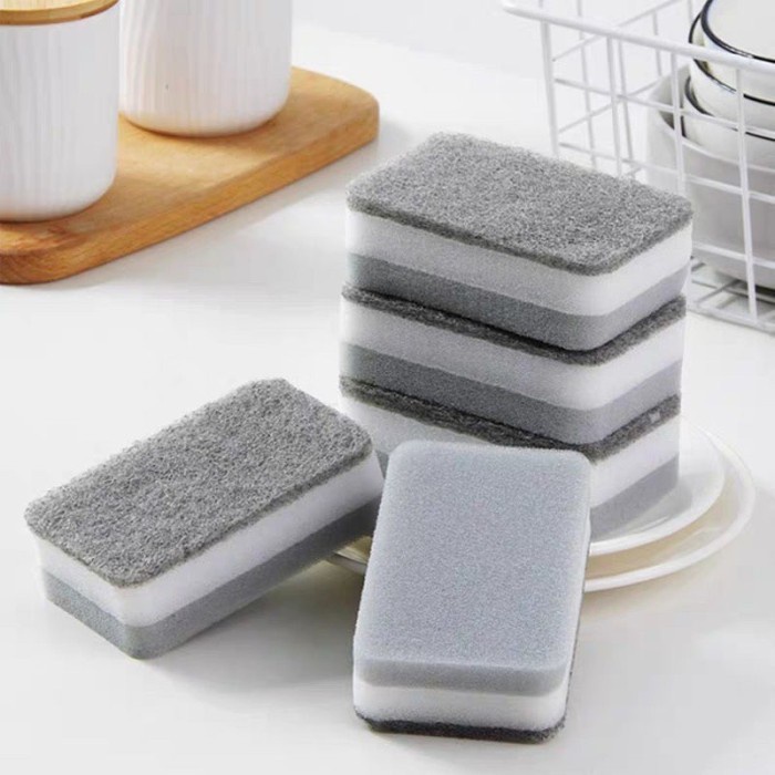 Spons Busa Cuci Piring Minyak Dua Sisi / Sponge Cuci Piring 2 sisi / Spons Abu Dua sisi Anti Minyak isi 10 pc