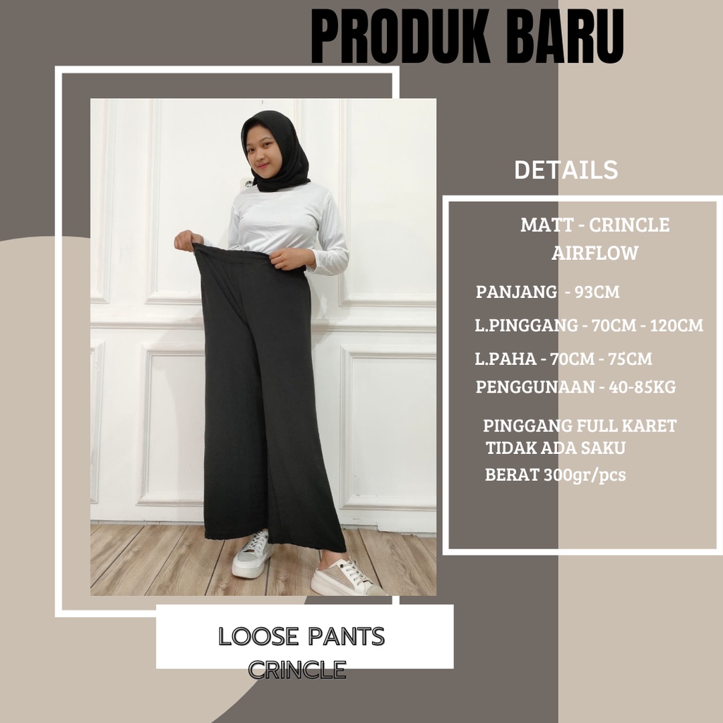 HIGHWAIST LOOSE PANTS KULOT CRINCLE AIRFLOW