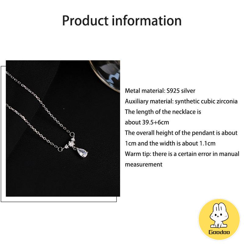 Kalung Wanita Liontin Desain Tetesan Air Hias Berlian Gaya Mewah Untuk Hadiah Ulang Tahun -Doo