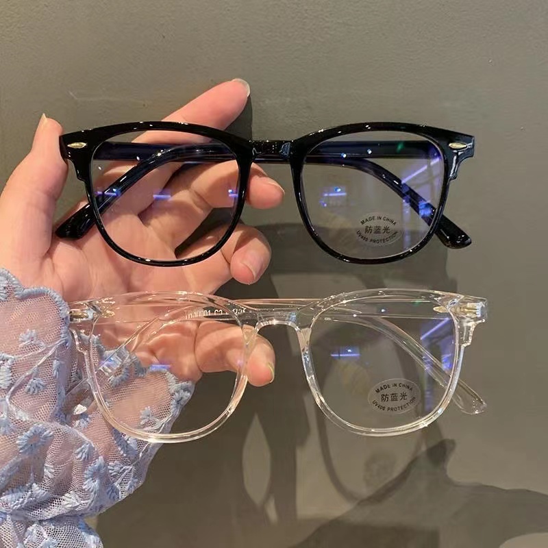 Kacamata Wanita Kacamata Korea Anti Radiasi Wanita Fashion Retro Bentuk Kotak Eyeglasses