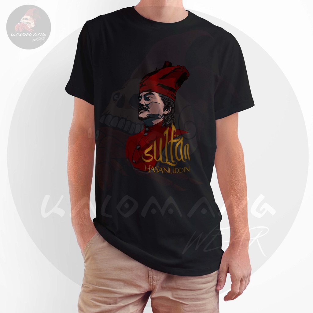 Kalomang Wear Kaos pria hitam makassar sultan hasanuddin