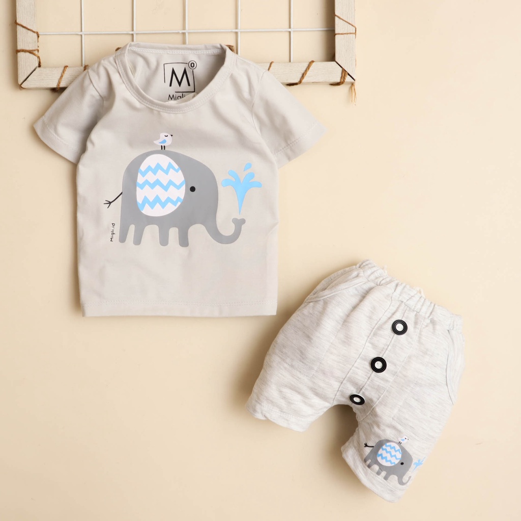 MG Motif Elephant Setelan Baju Bayi 3 Bulan - 3 tahun / Baju Anak Laki-laki / Setelan Anak