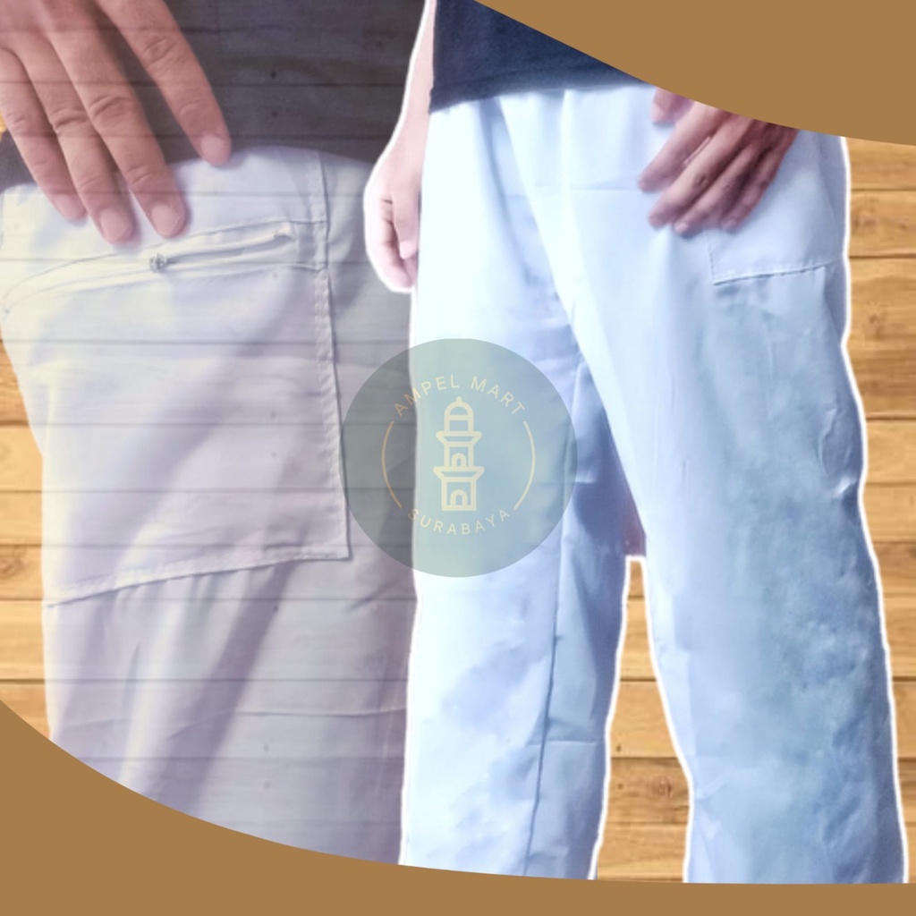 NEW Celana Haji Pria Putih Polos Celana Putih Polos Celana Umroh Celana Laki-laki Celana Katun Celana Ihram Celana Ihrom Celana Panjang Perlengkapan Haji dan Umroh
