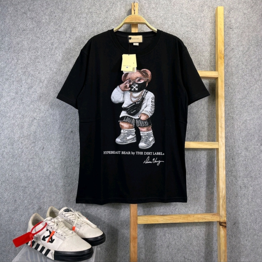 KAOS TSHIRT G**CI BEAR HYPEBEAST DIRTY LABEL MIRROR FULLTAG 1:1