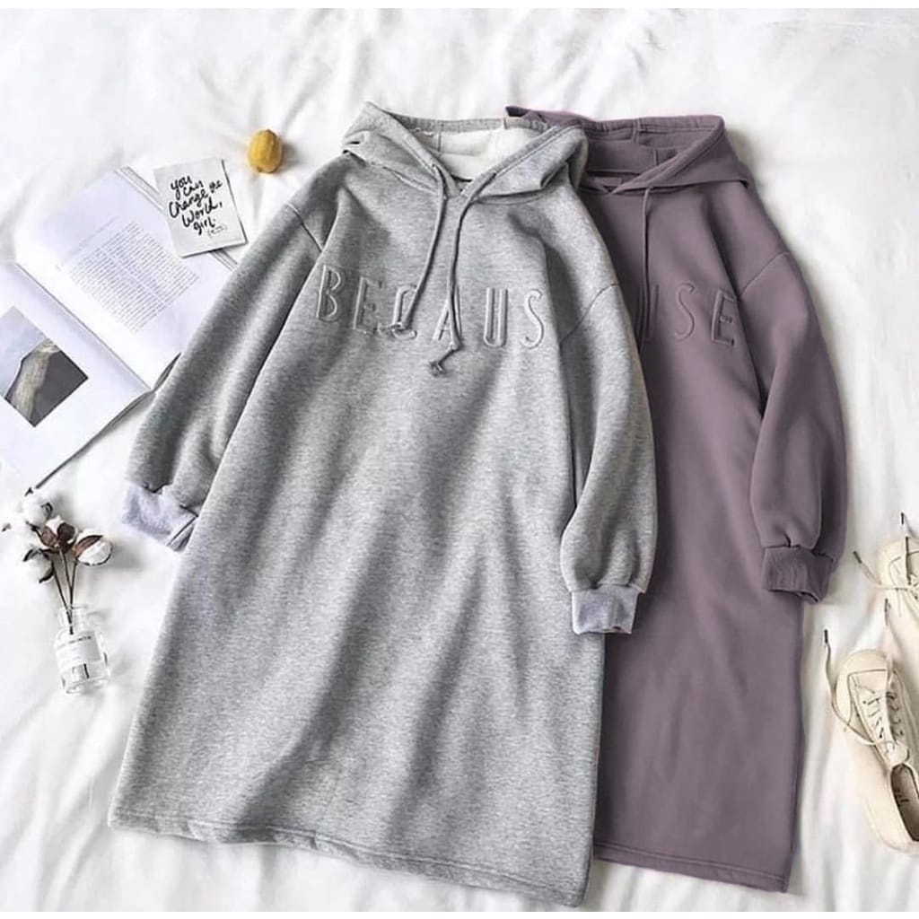 SWEATER WANITA - BECAUSE BORDIER LOONG TANGAN PENDEK