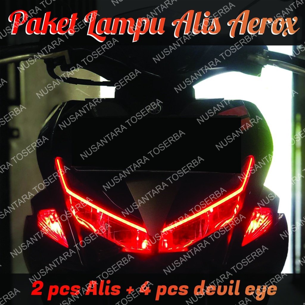 LAMPU ALIS KOMPLIT AEROX 155 BONUS DEVIL EYE LAMPU SENJA AEROX BERGARANSI