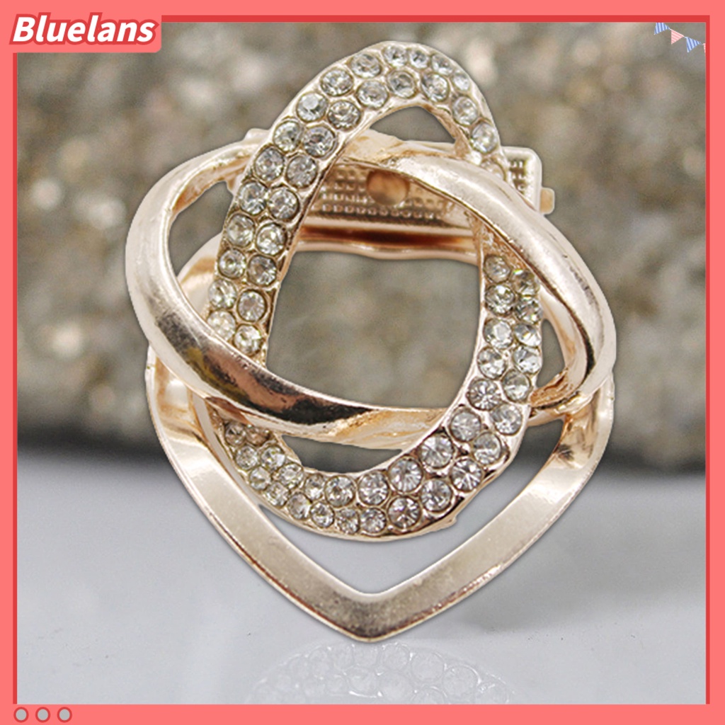 Bluelans Cincin Holder Syal Lapis Emas Bahan Alloy Untuk Wanita