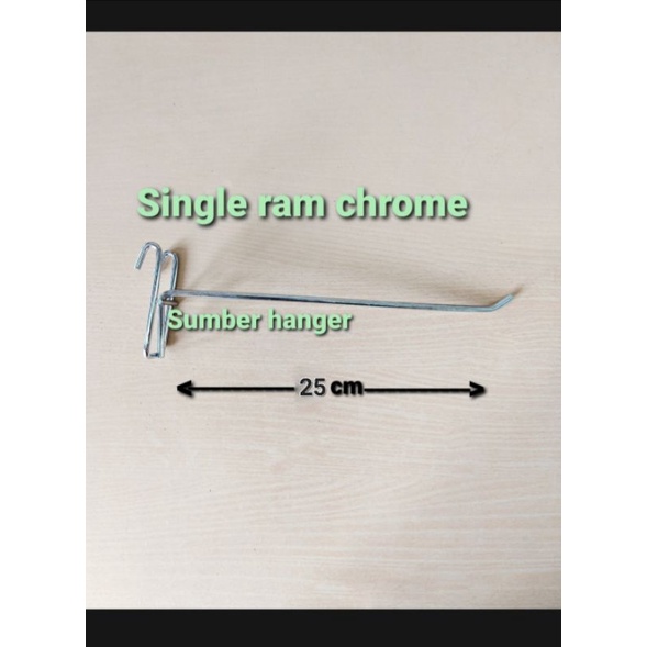 Hook ram 25 cm chrome 5mm | single ram chrome 25 cm | Gantungan aksesoris
