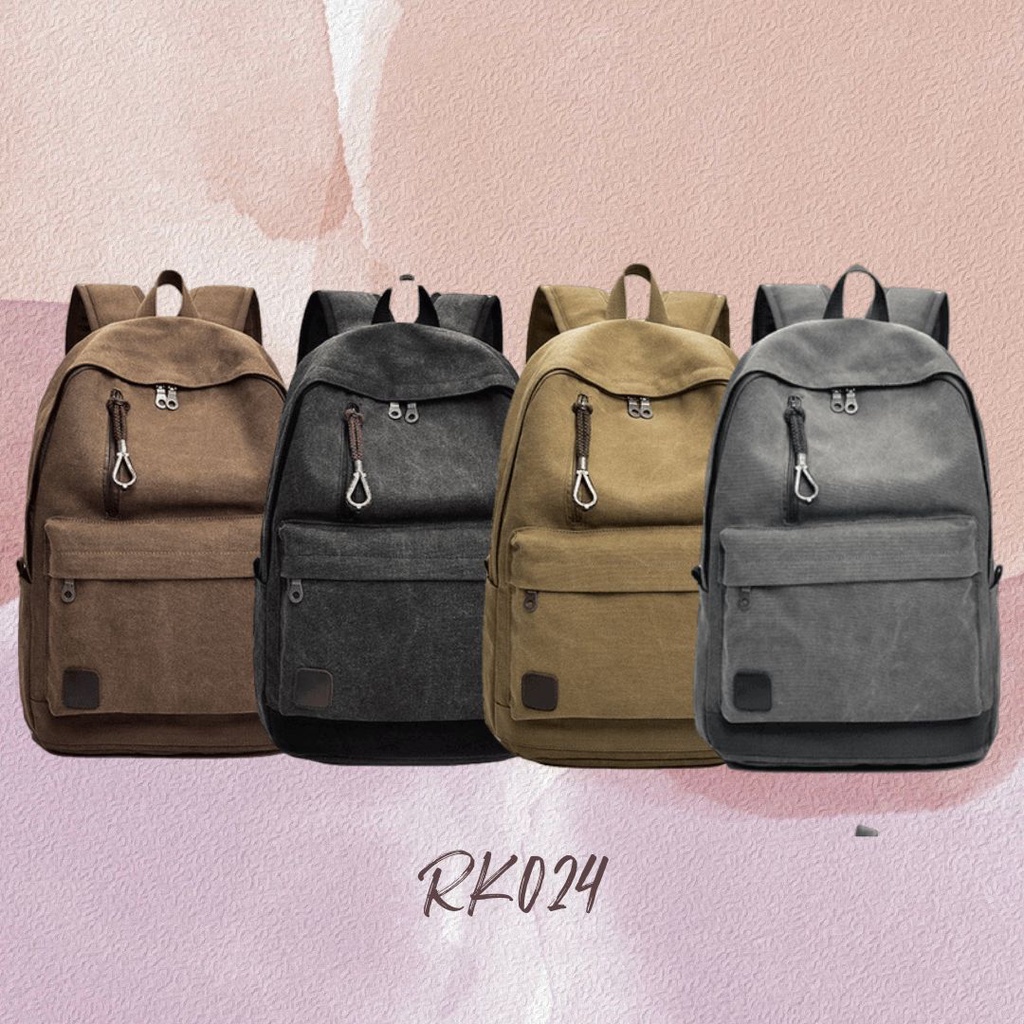 Millenial Comfortable Canvas Bag Tas Pria Sekolah Kuliah Kerja Include For Laptop Spacious Daily Bag - RK024