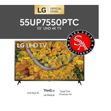 Led UHD Smart TV 55 Inch LG Type: 55UQ7550 (Khusus Daerah Medan)