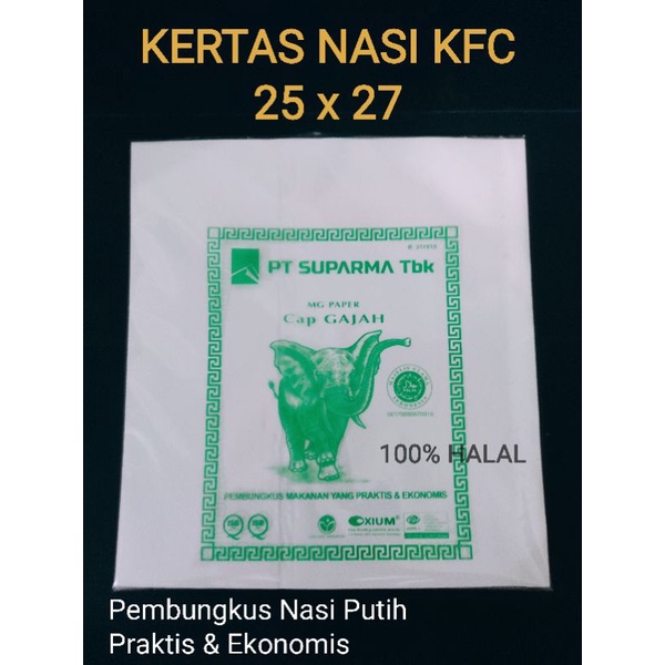 

MG Paper 25cm x 27cm Kertas Nasi Kfc Cap Gajah Isi 100 Lembar