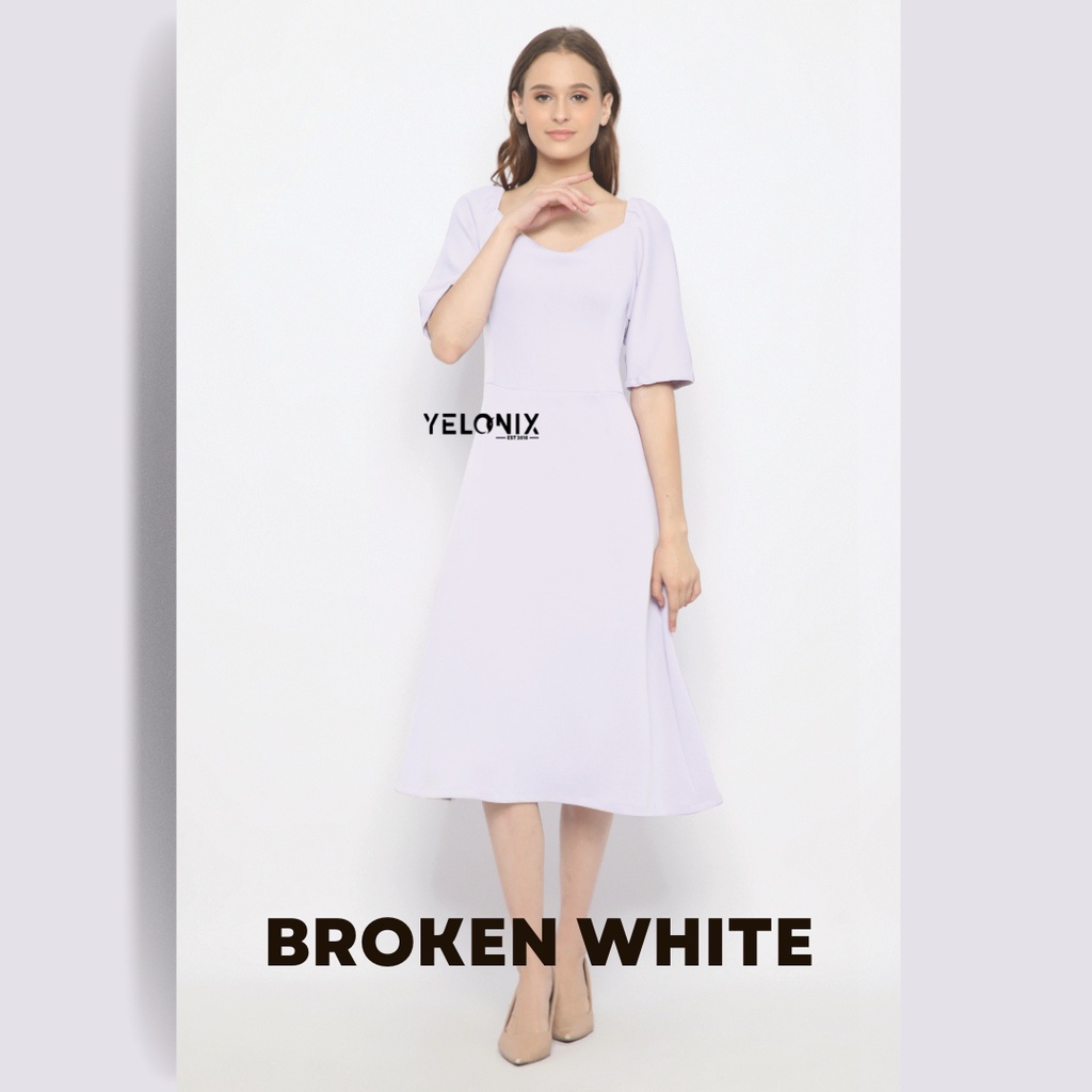 DRESS CASUAL WANITA MIDI KOREAN STAYLE SCUBA DRESS WANITA KANTOR