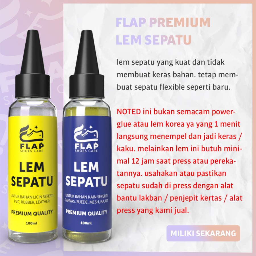 Lem Sepatu Flap Shoes Glue Flap Shoes Care Lem Sepatu Super Kuat Original Karet Tahan Air Perawatan Sepatu Bola PVC Karet Kulit Canvas Suede Mesh Rajut Rubber Leather