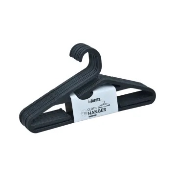 Informa - Gantungan Pakaian - Eazy Set 10 Pcs Hanger Plastik - Hitam