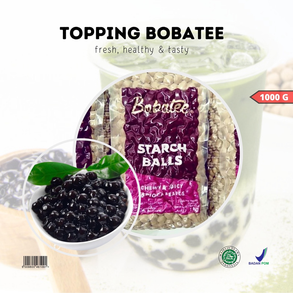 

Topping Minuman Premium Bobatee 1000 Gram Tapioca Pearl Boba Pearl