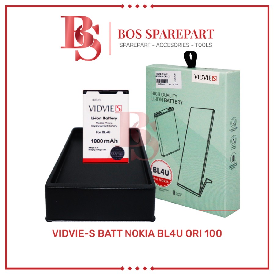 VIDVIE-S BATERAI NOKIA BL4U ORIGINAL 100 / BATTERY / BATRE