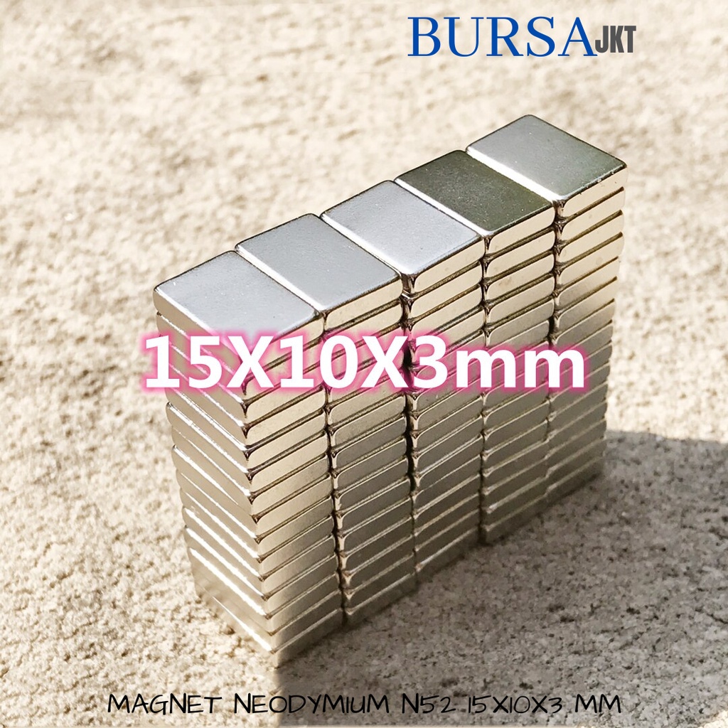 STRONG MAGNET SUPER KUAT N52  NdFeB SQUARE BAR BATANG 15X10X3 MM