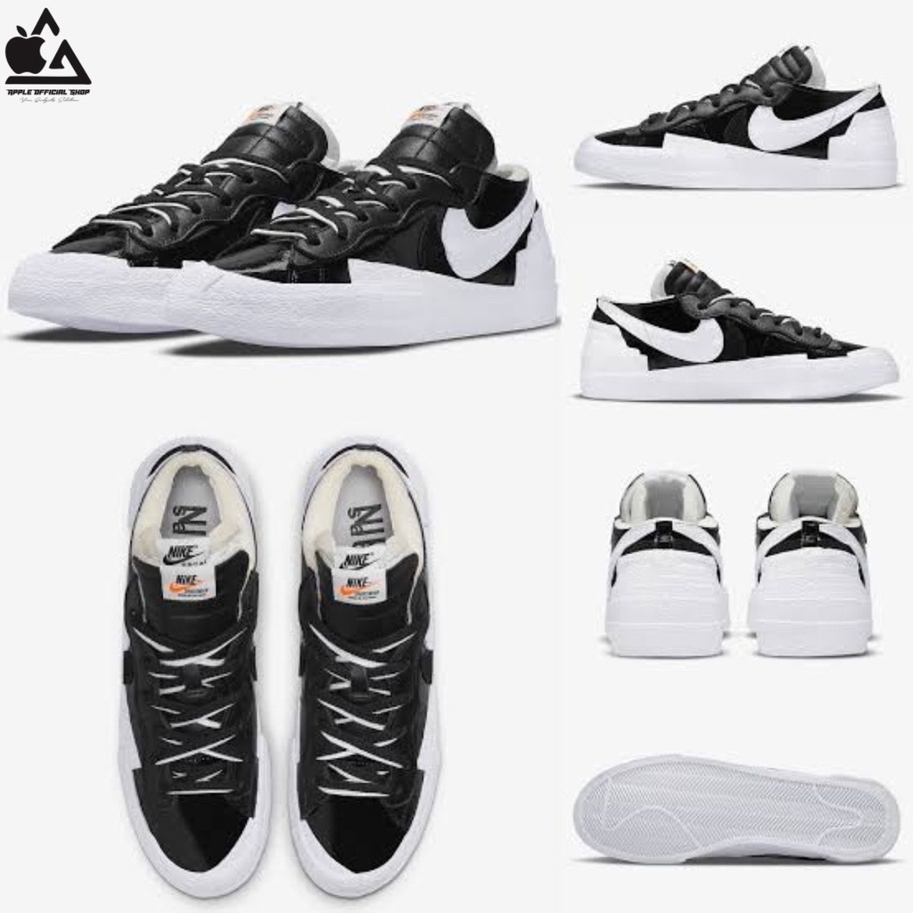 Nike Blazer Low SACAI Black Patent US 8  / 41 - 100% ORIGINAL BNIB