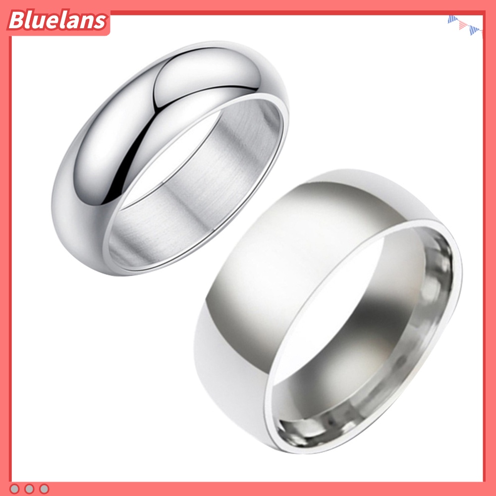 Bluelans Unisex Fashion Stainless Steel Engagement Couple Band Finger Rings Jewelry Gift