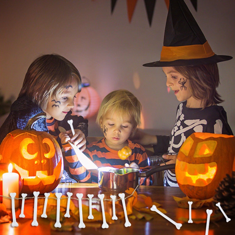 Mainan Simulasi Tulang Tengkorak Mini Bahan Plastik Untuk Dekorasi Pesta Halloween