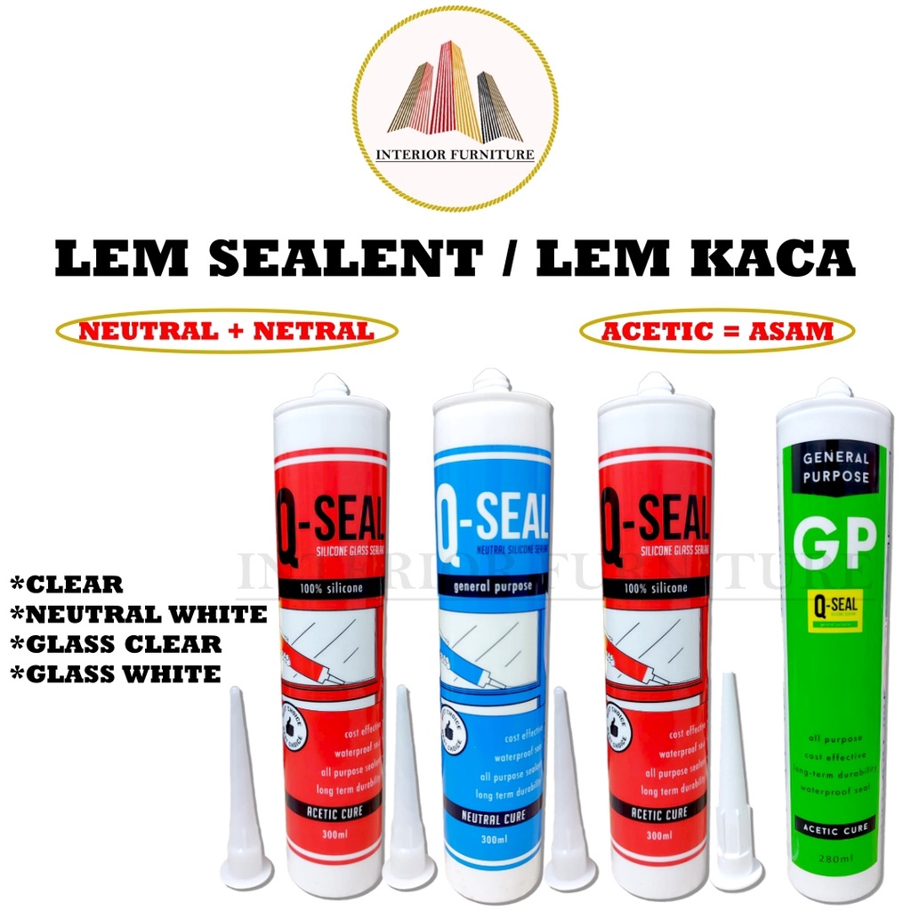 Lem Glass Asam LEM Kaca Netral / Asam Lem Kaca Silicone Lem Aquarium