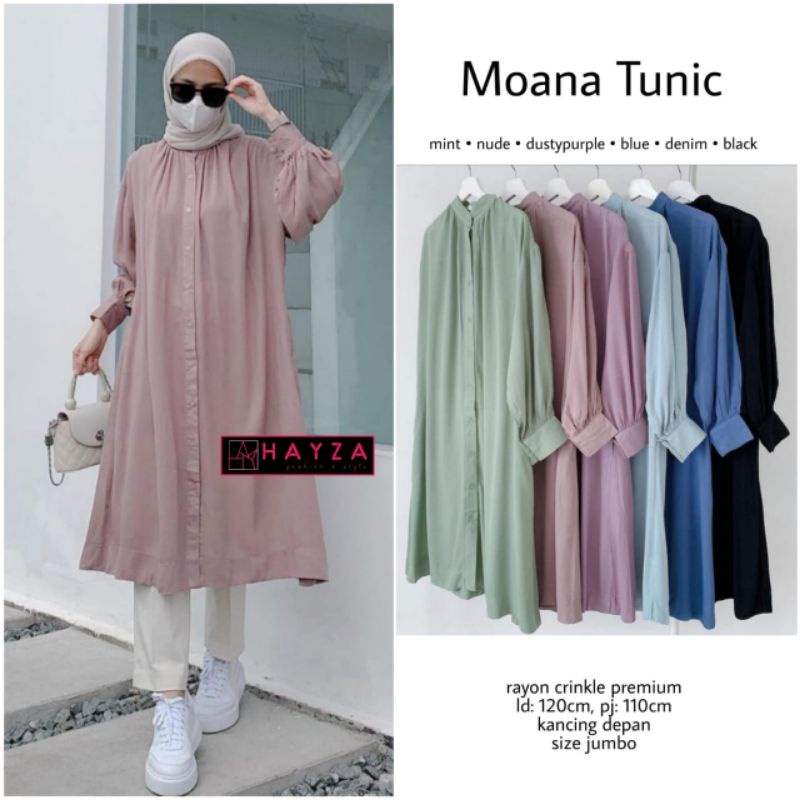 MOANA LONG TUNIK POLOS || LD 120 PJ 110