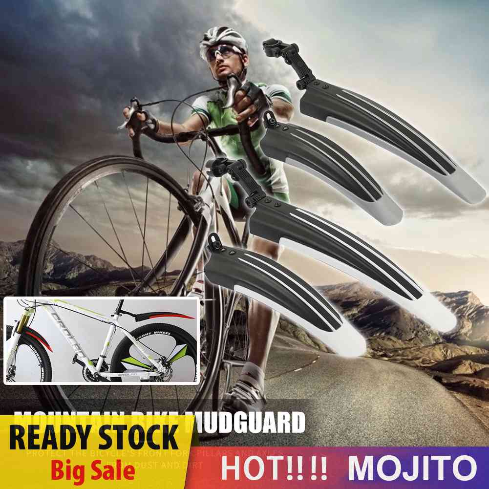 2Pcs Spakbor Fender Depan / Belakang Sepeda MTB Ukuran 20-26 &quot;