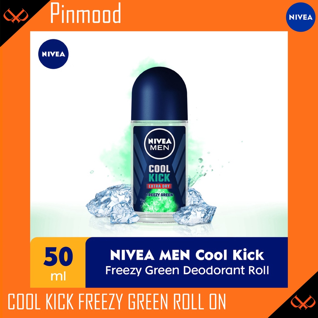 NIVEA MEN DEODORANT COOL KICK [ 50 ML ] EXTRA DRY FREEZY GREEN ROLL-ON MALE DEODORAN PRIA PERSONAL CARE