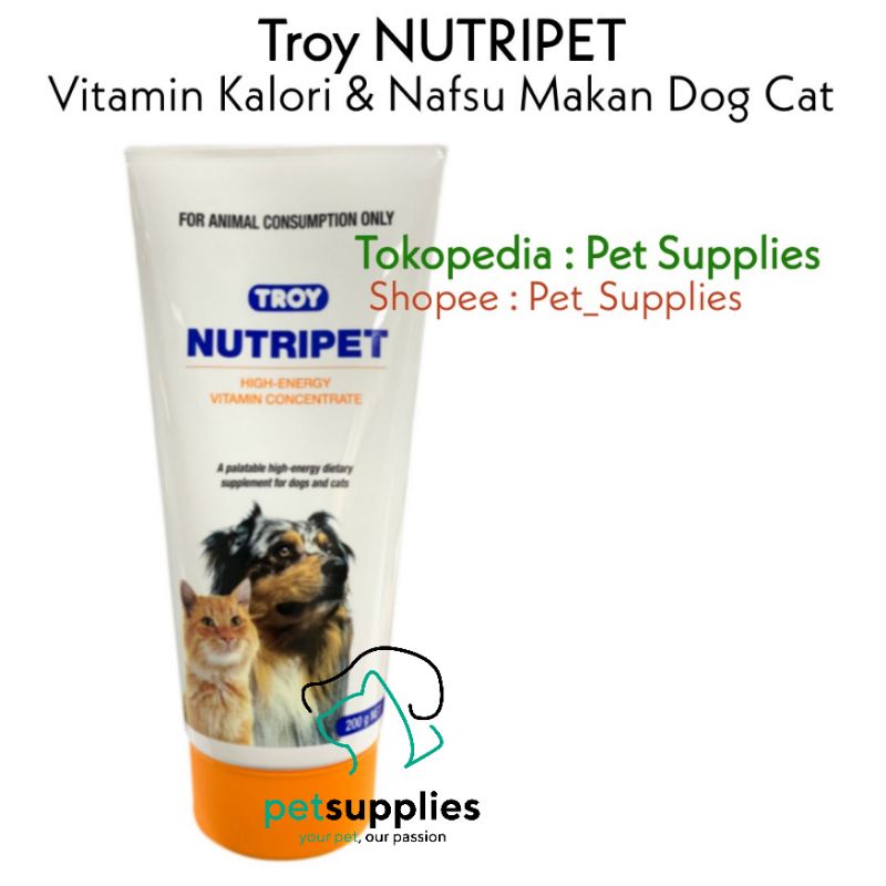 Troy Nutripet Vitamin Nafsu Makan Anjing Kucing Vitamin Kalori Anjing Kucing