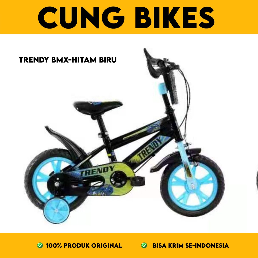 Sepeda Anak BMX 12 Inch Atlantis Trendy TR 705-7 EVA stir dorongan ban mati