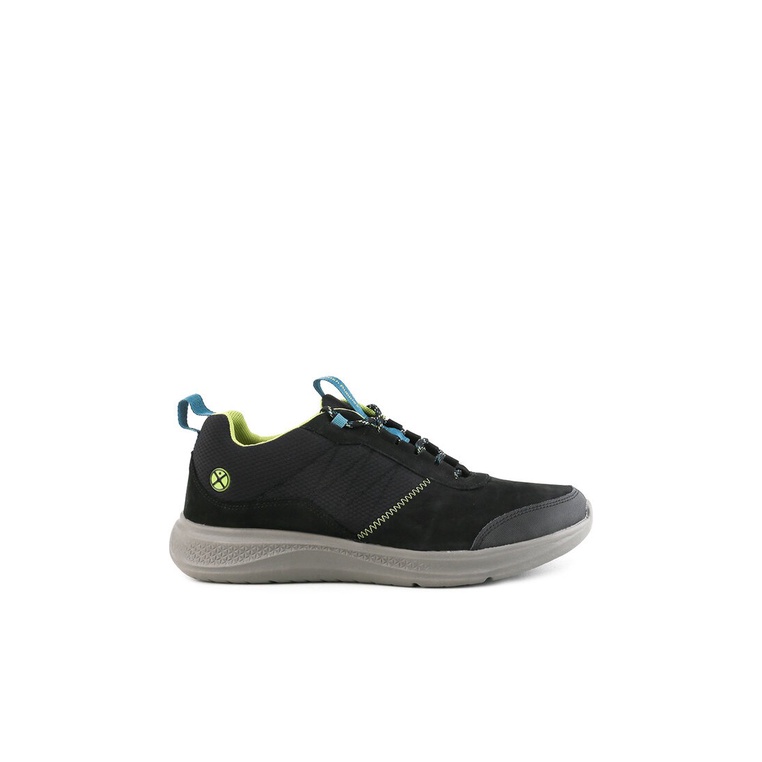 HM101 SEPATU SNEAKER HUSH PUPPIES PRIA ORIGINAL KULIT CASUAL KETS HITAM