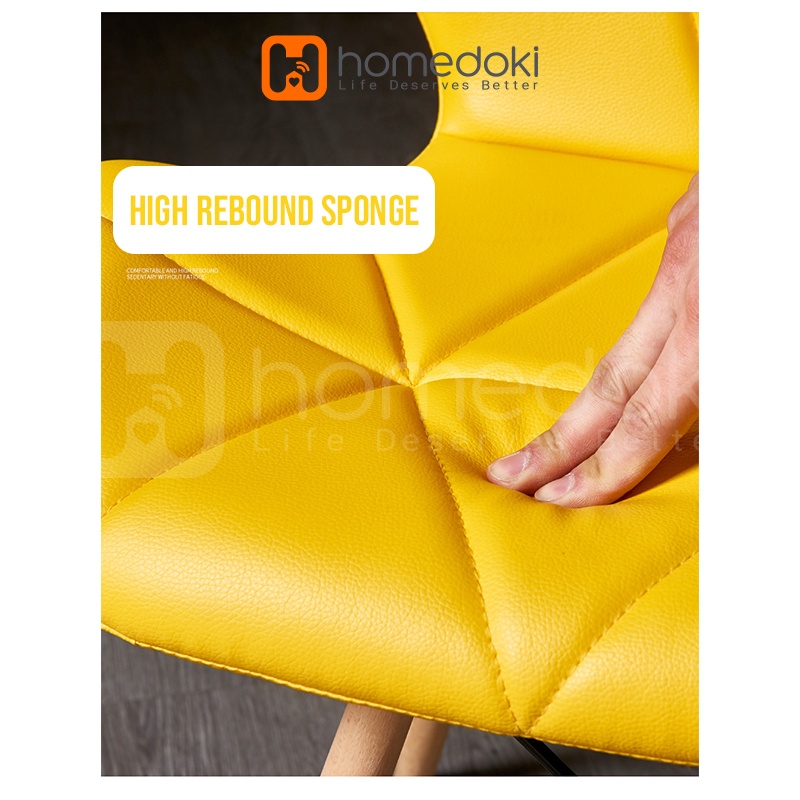 Homedoki YELLOW Kaki Kayu Solid Gaya Modern / Kursi Kerja / Kursi Kantor / Kursi Bar / Kursi Taman / Kursi Santai / Kursi Kantor /Bangku Kerja