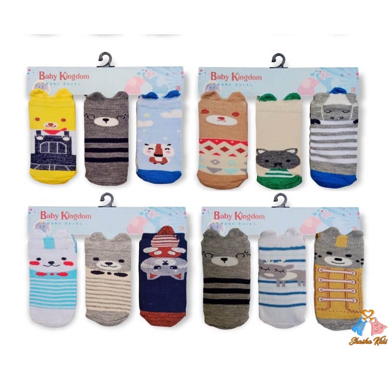 Kaos Kaki Bayi isi 3 Pasang Baby Kingdom 3D / Kaos Kaki Bayi 3in1