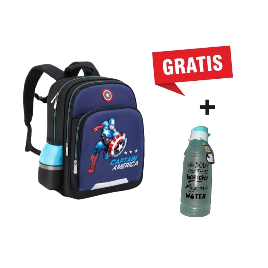 Tas Ransel Backpack Anak Sekolah untuk Paud/TK Geratis Botol Minuman