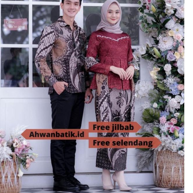 PRW.18Oc22ᴮ ▪ Kebaya batik couple asyifa GRATIS JILBAB kebaya tunangan kebaya wisuda kebaya modern