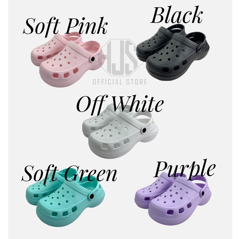 Sandal Wanita Slip On Baim Fuji Polos Viral Jibbitz Sandal CROCS Cewek Sandal Cewek Selop Wedges Platform Phylon Stiker 3D Warna