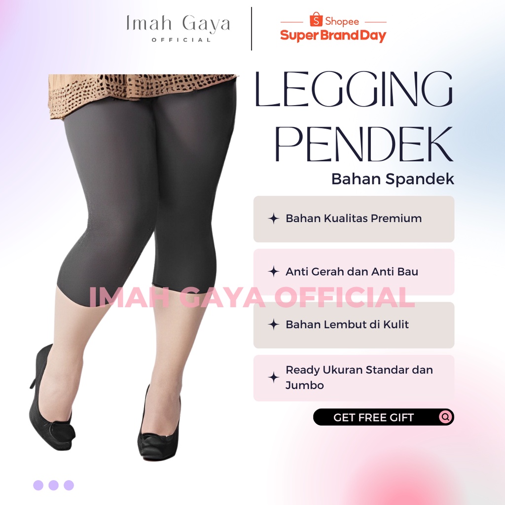 Legging Pendek Spandek Jersey Premium Super Jumbo BB 90-120 KG Polos Premium.