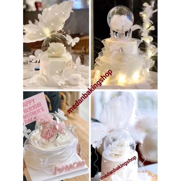 Topper Bunga/Topper Bola Transparan/Mother's Day Topper/Ball Topper/Transparant Ball with Flower/Dek