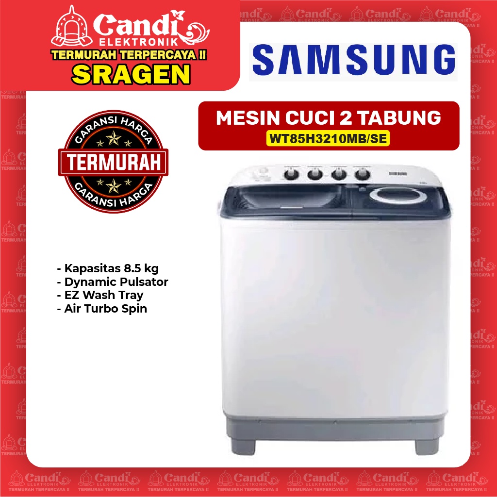 SAMSUNG Mesin Cuci 2 Tabung 8,5 Kg WT85H3210MB/SE