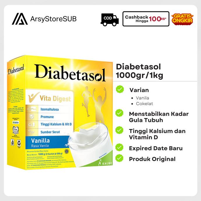 

[ COD ] Diabetasol 1000g/1kg - Vanila/Cokelat